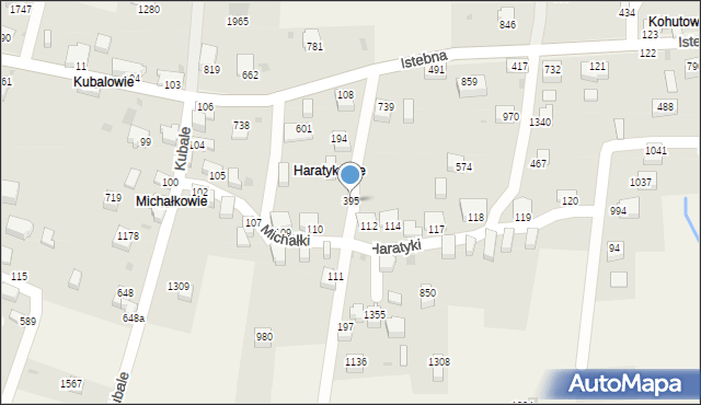 Istebna, Istebna, 395, mapa Istebna