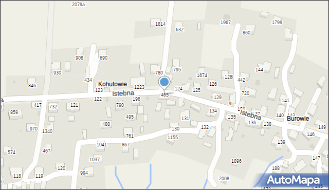 Istebna, Istebna, 465, mapa Istebna