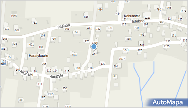 Istebna, Istebna, 467, mapa Istebna