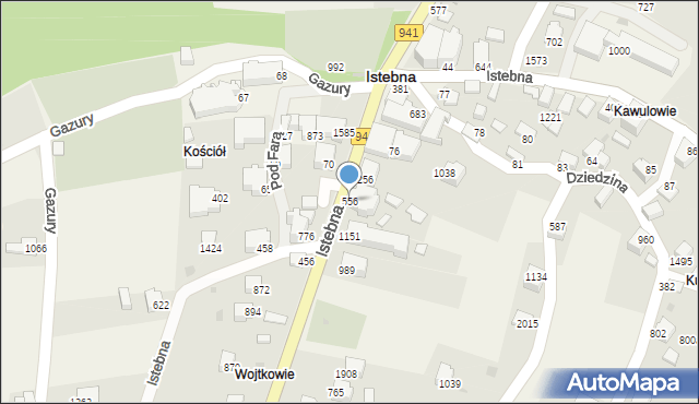 Istebna, Istebna, 556, mapa Istebna
