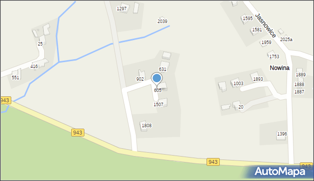 Istebna, Istebna, 605, mapa Istebna