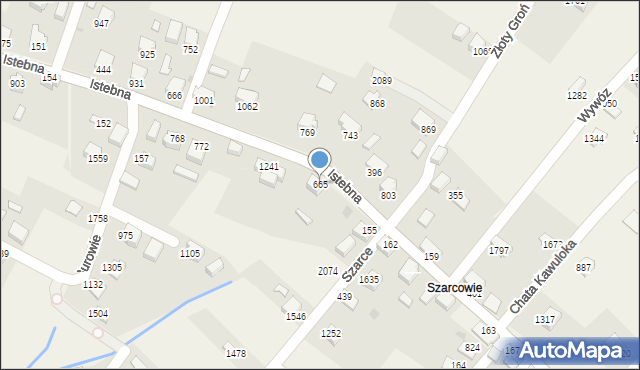Istebna, Istebna, 665, mapa Istebna