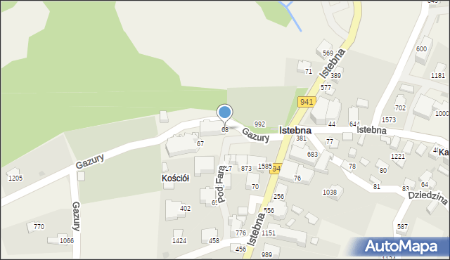 Istebna, Istebna, 68, mapa Istebna