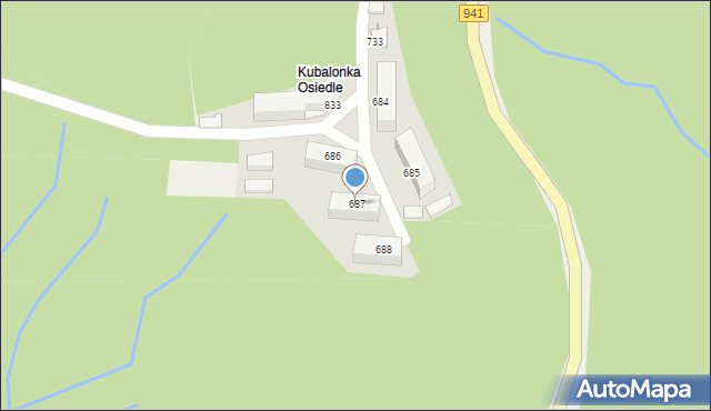 Istebna, Istebna, 687, mapa Istebna