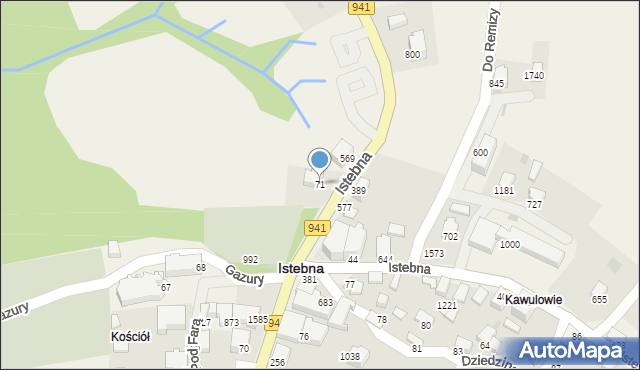 Istebna, Istebna, 71, mapa Istebna