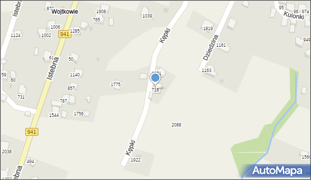 Istebna, Istebna, 718, mapa Istebna