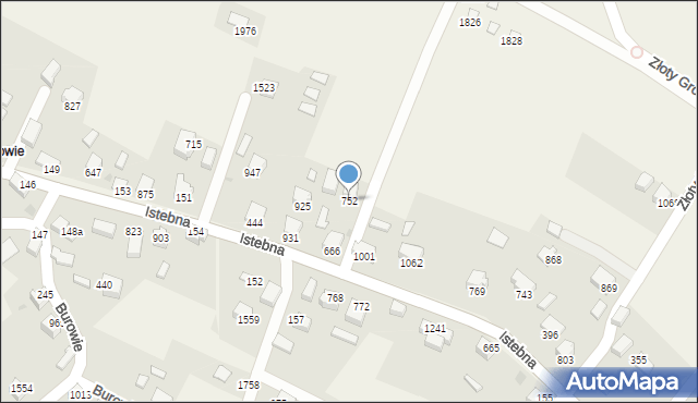 Istebna, Istebna, 752, mapa Istebna