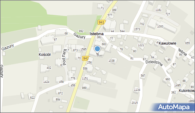 Istebna, Istebna, 76c, mapa Istebna