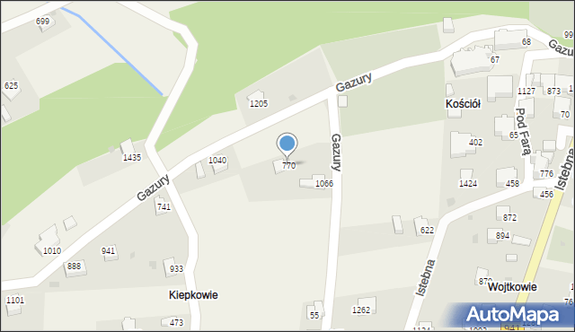 Istebna, Istebna, 770, mapa Istebna