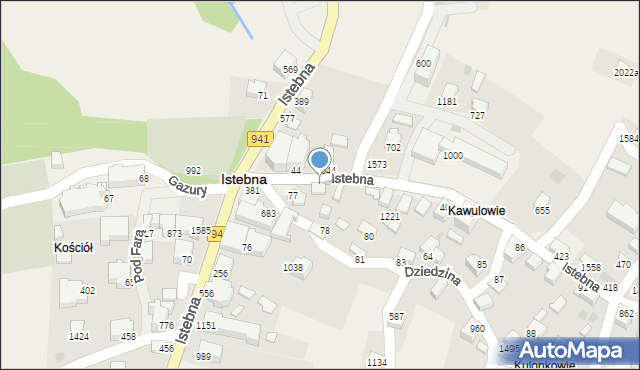 Istebna, Istebna, 79, mapa Istebna