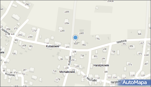 Istebna, Istebna, 819, mapa Istebna