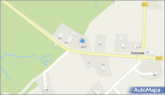 Istebna, Istebna, 843, mapa Istebna