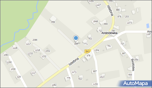 Istebna, Istebna, 935, mapa Istebna