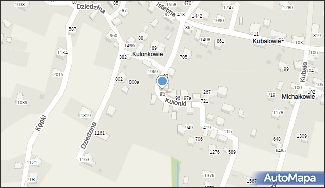 Istebna, Istebna, 95, mapa Istebna