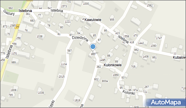 Istebna, Istebna, 960, mapa Istebna