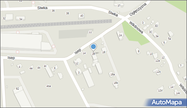 Kraków, Isep, 16, mapa Krakowa