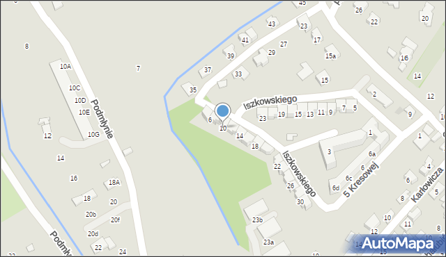 Nowy Sącz, Iszkowskiego Jerzego, mjr., 10, mapa Nowego Sącza