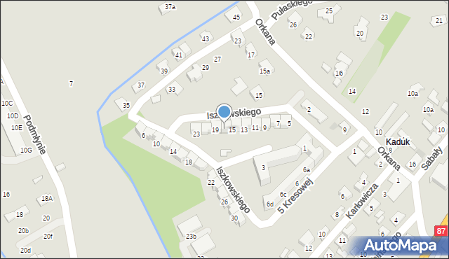 Nowy Sącz, Iszkowskiego Jerzego, mjr., 17, mapa Nowego Sącza