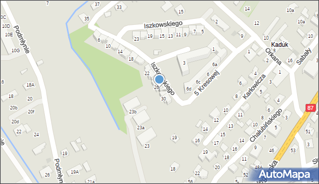 Nowy Sącz, Iszkowskiego Jerzego, mjr., 28, mapa Nowego Sącza