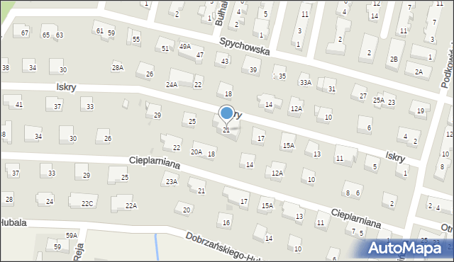 Warszawa, Iskry, 21, mapa Warszawy