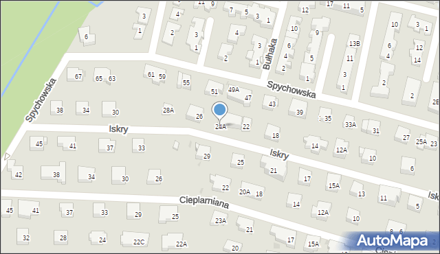 Warszawa, Iskry, 24A, mapa Warszawy