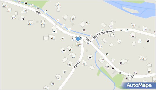 Żywiec, Isep, 34A, mapa Żywiec