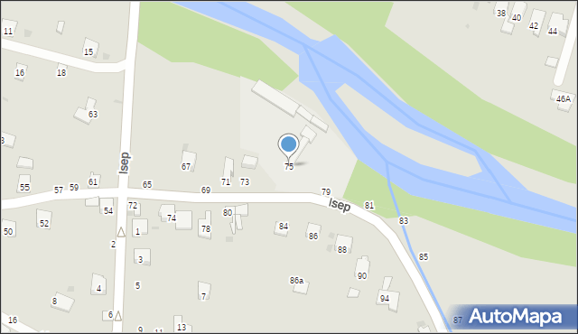 Żywiec, Isep, 75, mapa Żywiec