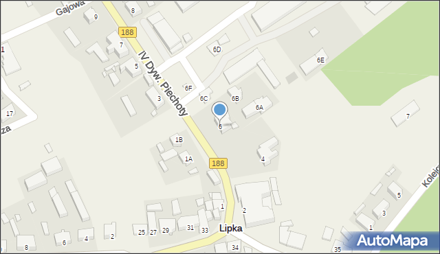 Lipka, IV Dywizji Piechoty, 6, mapa Lipka
