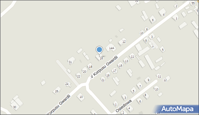 Magnuszew, IV Korpusu Gwardii, 16A, mapa Magnuszew