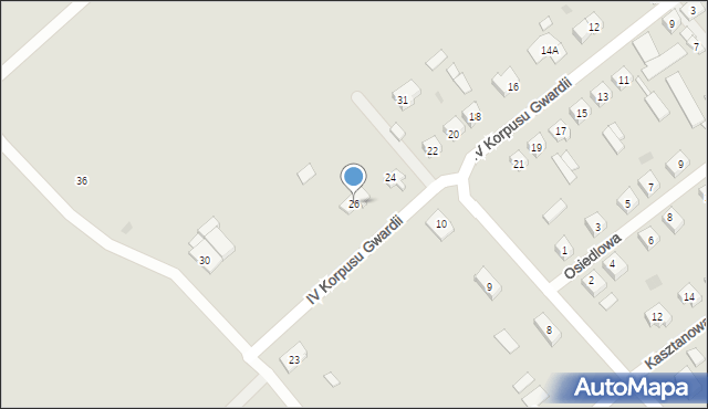 Magnuszew, IV Korpusu Gwardii, 26, mapa Magnuszew