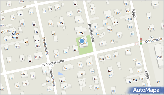 Warszawa, IV Poprzeczna, 21, mapa Warszawy