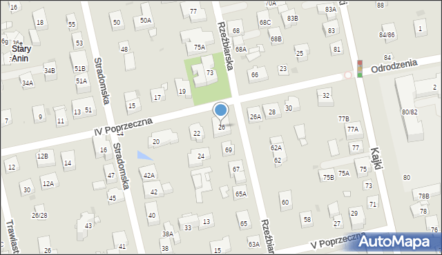Warszawa, IV Poprzeczna, 26, mapa Warszawy