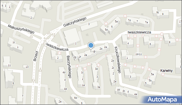 Gdynia, Iwaszkiewicza Jarosława, 2d, mapa Gdyni