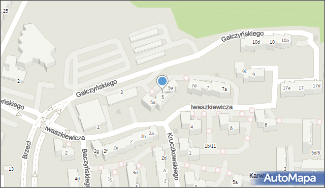 Gdynia, Iwaszkiewicza Jarosława, 5b, mapa Gdyni