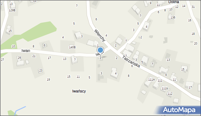 Gliczarów Górny, Iwan, 1, mapa Gliczarów Górny