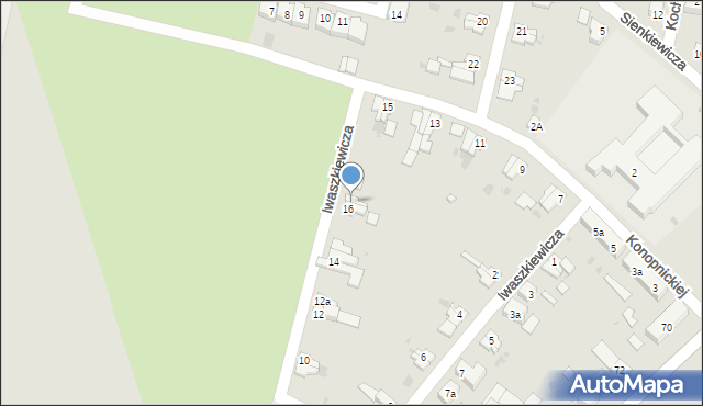 Góra, Iwaszkiewicza Jarosława, 16a, mapa Góra