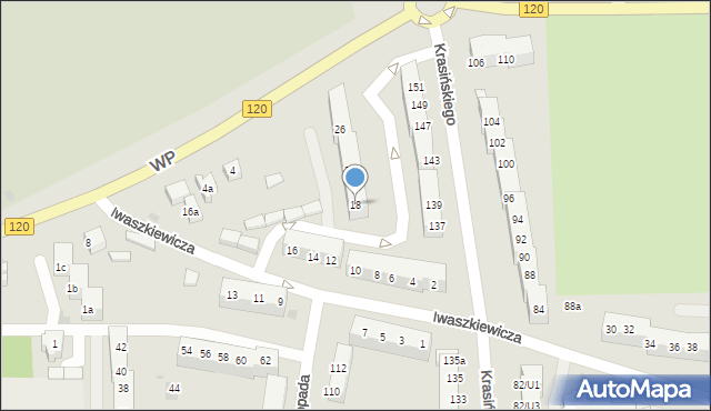Gryfino, Iwaszkiewicza Jarosława, 18, mapa Gryfino