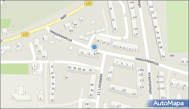 Gryfino, Iwaszkiewicza Jarosława, 9, mapa Gryfino