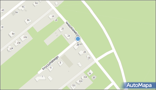 Mielec, Iwaszkiewicza, 26, mapa Mielca