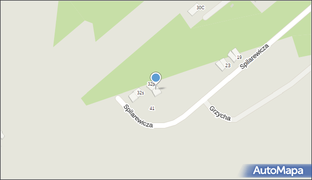 Mielec, Iwaszkiewicza, 32r, mapa Mielca