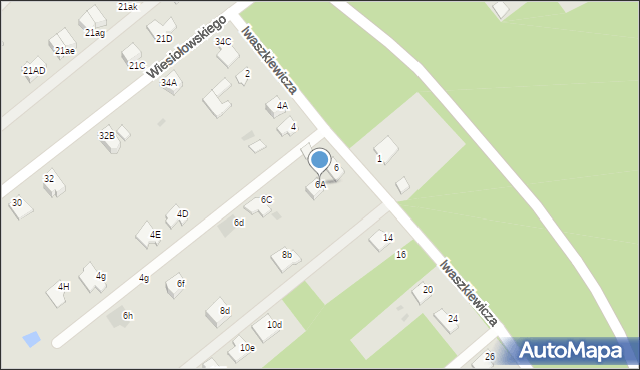 Mielec, Iwaszkiewicza, 6A, mapa Mielca