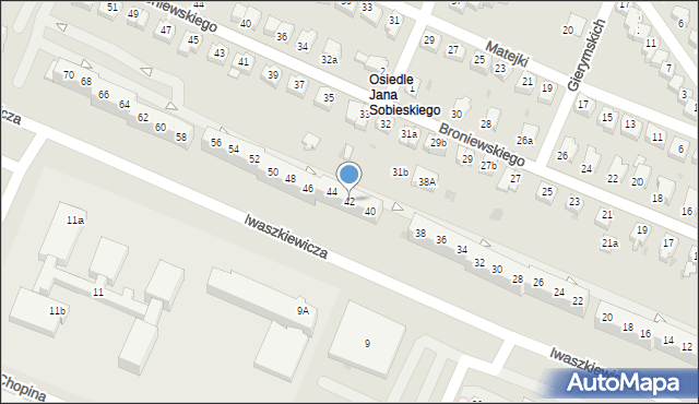 Oława, Iwaszkiewicza Jarosława, 42, mapa Oława