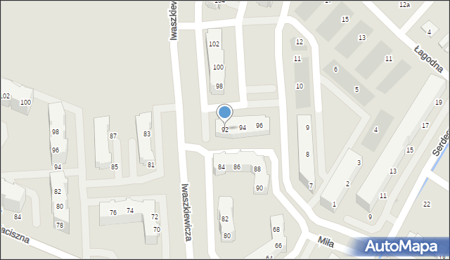 Oława, Iwaszkiewicza Jarosława, 92, mapa Oława