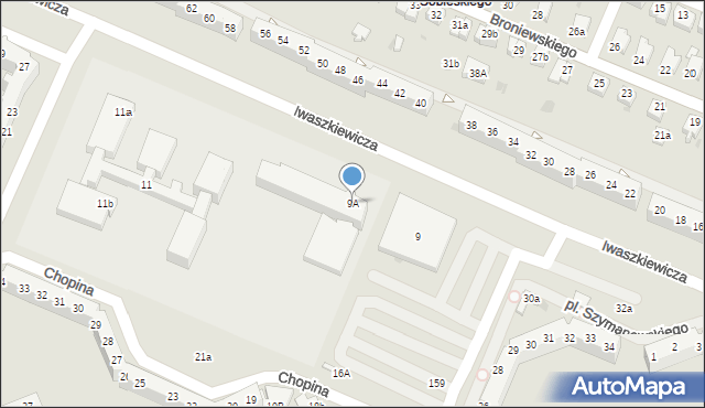 Oława, Iwaszkiewicza Jarosława, 9A, mapa Oława