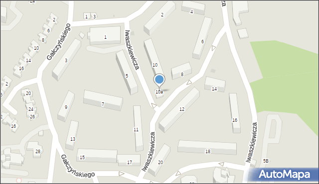 Olsztyn, Iwaszkiewicza Jarosława, 10a, mapa Olsztyna