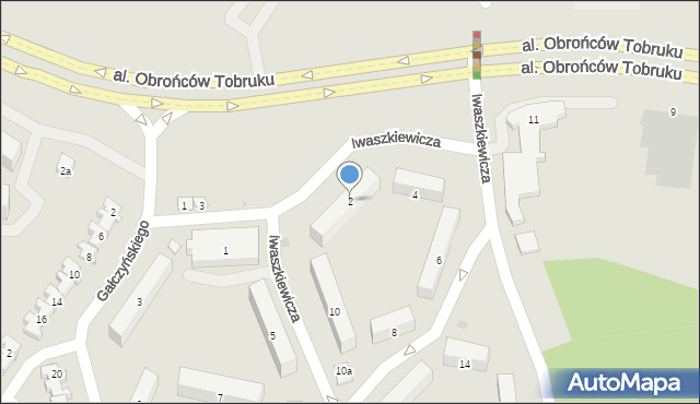 Olsztyn, Iwaszkiewicza Jarosława, 2, mapa Olsztyna