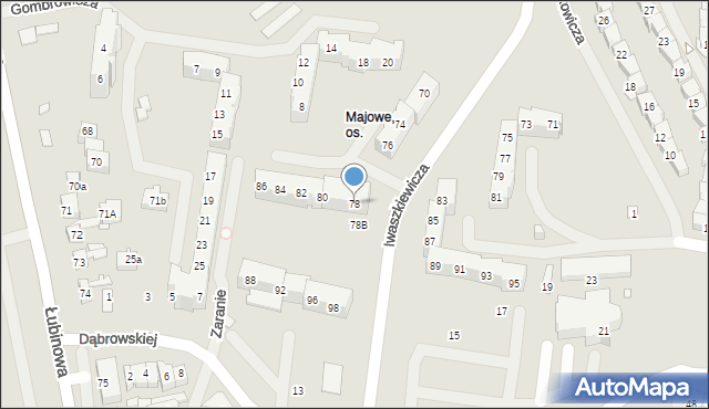 Szczecin, Iwaszkiewicza Jarosława, 78, mapa Szczecina