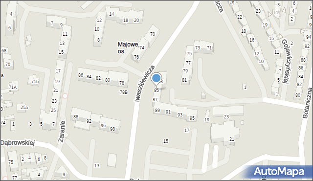 Szczecin, Iwaszkiewicza Jarosława, 85, mapa Szczecina