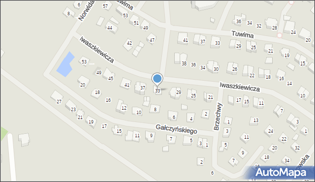 Szczytno, Iwaszkiewicza Jarosława, 33, mapa Szczytno