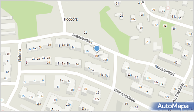 Toruń, Iwanowskiej Wilhelminy, 10b, mapa Torunia